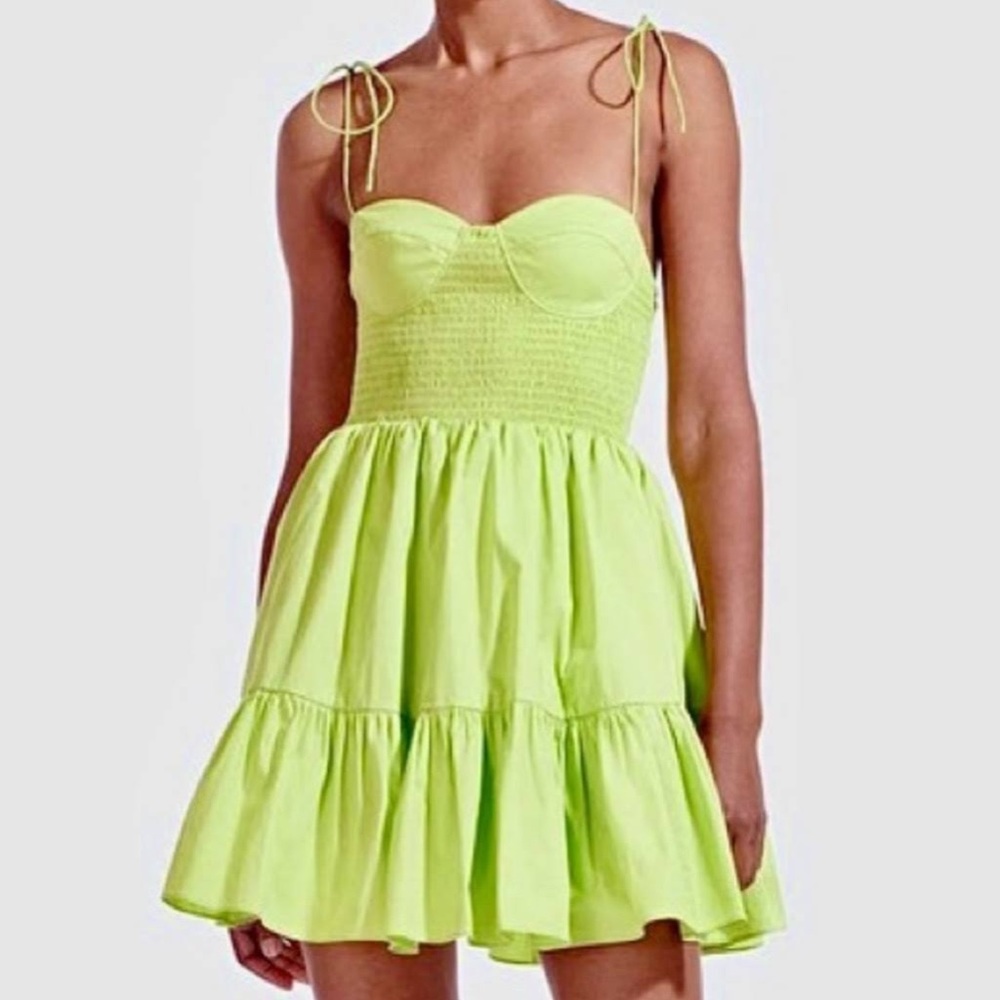 Staud Mini Landry Dress - Lime